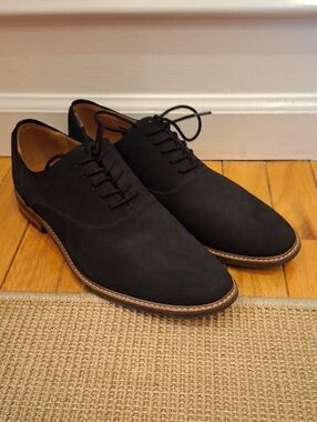 Call It Spring Men's Black Suede-like Derby Shoes 10.5